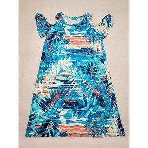 Tori Richard Blue Cold Shoulder Dress (Pre Owned)